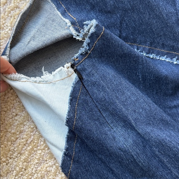 Blue Patchwork Denim Dress - Picture 6 of 7